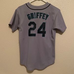 Majestic Men's Seattle Mariniers Griffey 24 Sewn Jersey Gray Large - SOME WEAR
